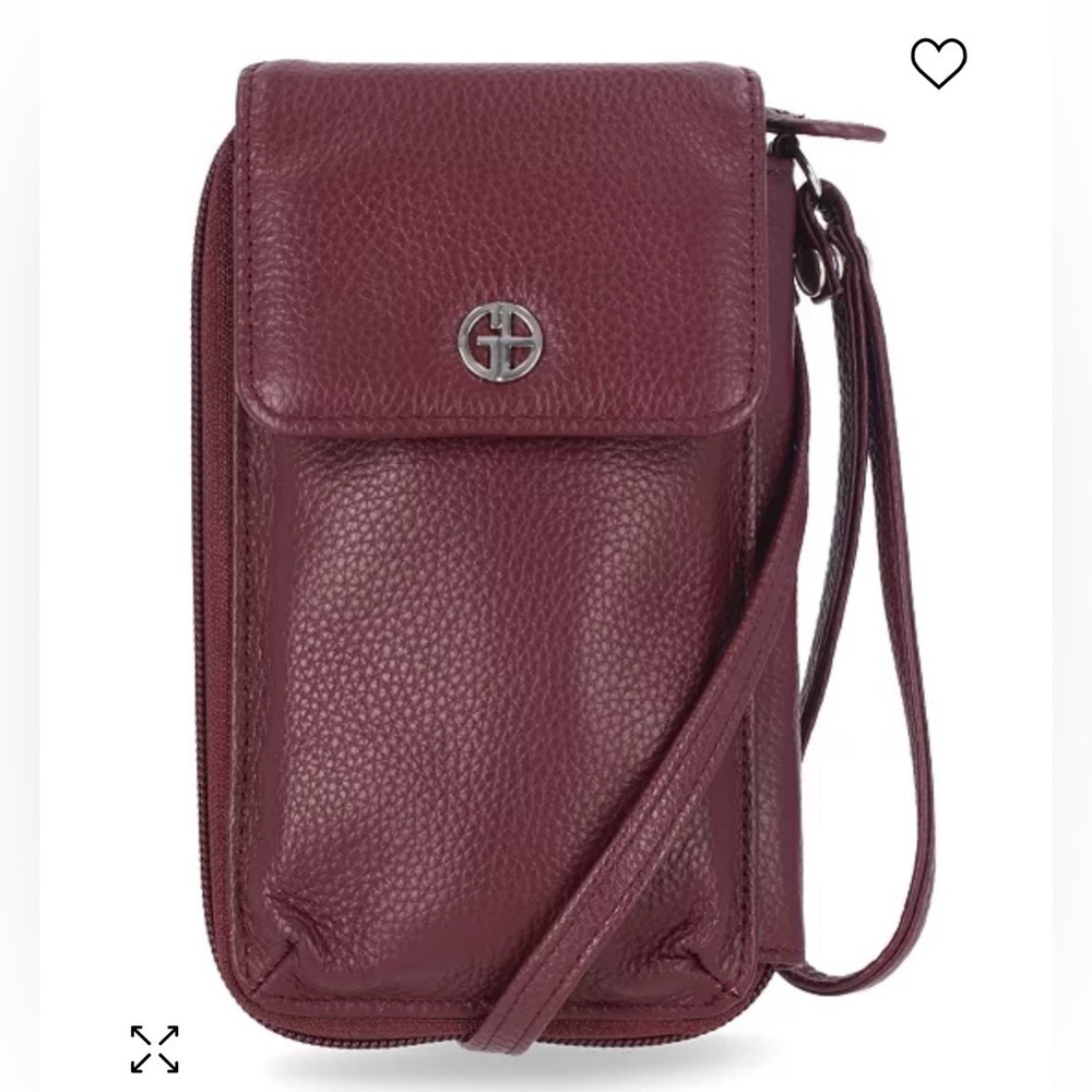 GIANI BERNINI Softy Leather Tech Crossbody Wallet, Created for Macy's